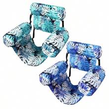 Heavy Duty Inflatable Pool Floats Adult, Inflatable Pool Lounge Chairs For Adults With Tropical Leaf Design, Party Summer Water Beach Lake Fun, Beach Relaxation | Vibrant Design | Comfortable Mesh, Beach Chairs For Adults