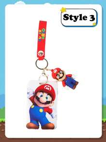 Super Mario Neuer Kartenset, Schlüsselanhänger Zweifunktions-Karte, Studentenessen Karte, Busfahrkarte, Zugangskontrollkarte, Cartoon Schutzhülle, Festdekoration, Festdekorationsmaterial