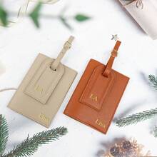 The Gift Box Set Can Be Customized With Gold-Embossed Initials, Names. Travel Passport Document Holder And Luggage Anti-Loss Tag Strap, Travel Organizer, Mother's Day Gift, Personalized Gift, Father's Day Gift, Birthday Gift, Wedding Gift, Wanderlust - Multicolor - View 11