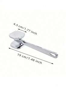 1pc Stainless Steel Meat Tenderizer, Double-Sided Meat Hammer, Steak Hammer, Kitchen Utensil, Meat Tenderizing Tool, Suitable For Picnics, Travel, Camping, Barbecues - Metal Material