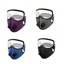 Máscara con gafas anti-vaho de carbón activo para ciclismo, máscara de bicicleta a prueba de polvo y viento con válvula de aire; nueva máscara de bicicleta con filtro, máscara a prueba de polvo con filtro de carbón activo reemplazable, máscara reutilizable para hombres y mujeres