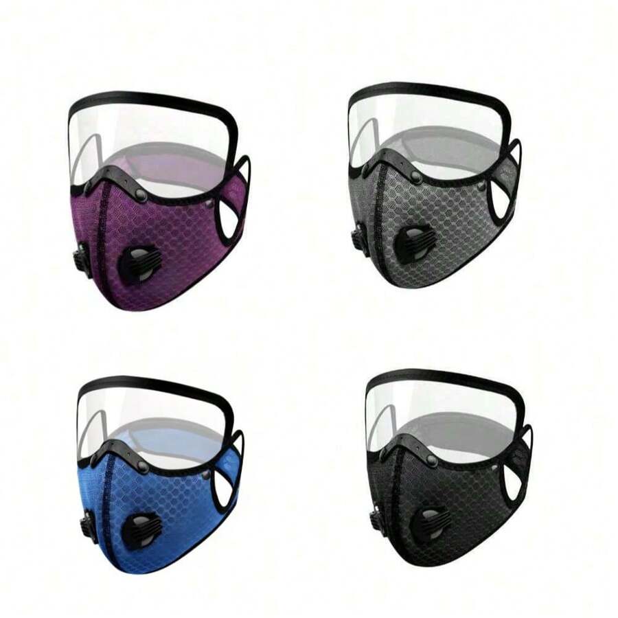 Máscara con gafas anti-vaho de carbón activo para ciclismo, máscara de bicicleta a prueba de polvo y viento con válvula de aire; nueva máscara de bicicleta con filtro, máscara a prueba de polvo con filtro de carbón activo reemplazable, máscara reutilizable para hombres y mujeres