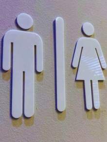 2mm Acrylic Mirrored Bathroom Signage Sign For Company Decoration - Vitt - Visa 4