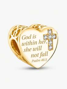 1 pieza Cuentas de plata de ley 925 con diseño de Ángel del Amor y Torre, adecuadas para hacer pulseras, brazaletes y otros accesorios de joyería DIY para mujeres, niñas y decoración diaria. - Dorado - Ver 19