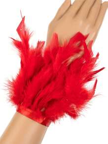 1pc Feather Cuff Feather Armband Showgirl Wrist Cuff For Carnival Party Cosplay Stage Show Accessory Costume Halloween