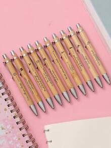 30pcs Bible Verse Neutral Pens Gift Set - Includes 10 Inspirational Christian Quotes - Bamboo Ballpoint Pens, Christian Gifts For Men Women, Ramadan Eid Gifts, Employee Appreciation, Back To School Stationery (5/10/30pcs)