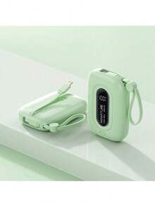 Power Bank 12,000mAh With Numeric Display: Has USB Ports, Compact, Portable And Super-Fast Charging - Verde - Ver 1