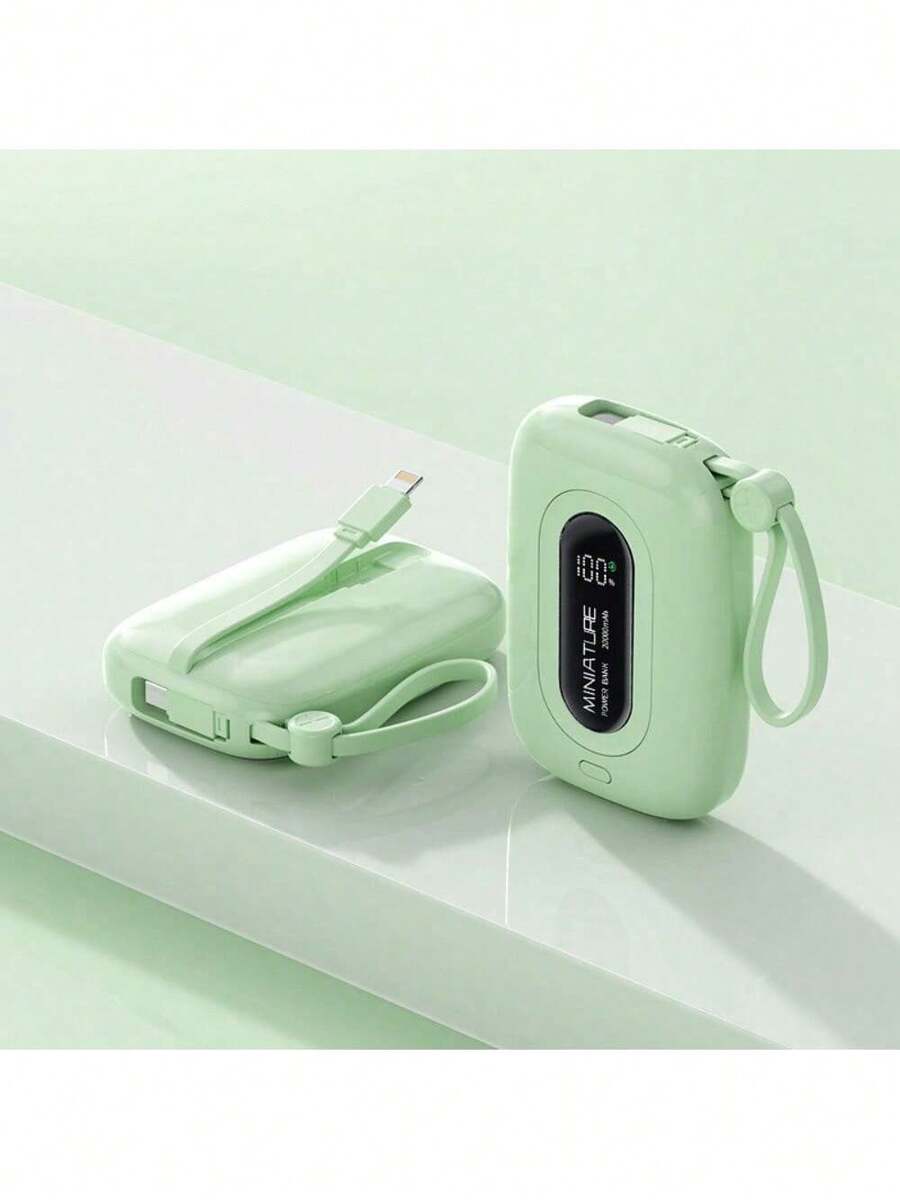 Power Bank 12,000mAh With Numeric Display: Has USB Ports, Compact, Portable And Super-Fast Charging - Verde - Ver 1