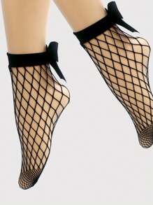 4 paires de chaussettes noires à motif papillon en maille transparente pour femmes - chaussettes courtes élastiques, chaussettes mode unicolores convenant aussi bien à une tenue décontractée que formelle, design novateur, accessoire élégant, confortable et agréable pour la peau