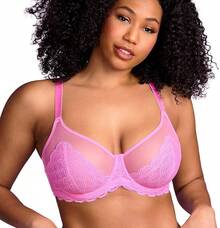 HSIA Minimizer Bras Women Large Bust Full Coverage Lace Plus Size Bra - Scales - Medium Pink - View 2