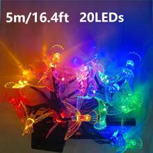 20 Luzes de LED Solares em Forma de Beija-flor, Luzes Decorativas Multicoloridas para Jardim, Quintal, Cerca, Economia de Energia, À Prova D'água, 8 Modos de Iluminação, Controle por Botão, Decoração de Quintal para Festas