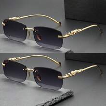 5件装 2件装 1件装 小盒方形时尚眼镜 新款个性化金属海洋时尚眼镜 女士高级街头眼镜 - 金色 - 查看 24