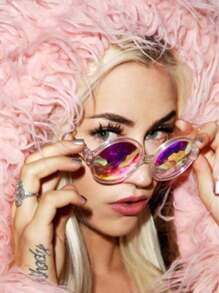 1/3 件万花筒音乐节眼镜玻璃棱镜马赛克眼镜夜场表演服装带眼镜，可爱眼镜，沙滩配饰，派对和聚会必备，圣诞节 - 彩色 - 查看 8