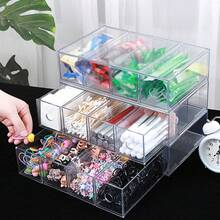 Caja de almacenamiento acrílica, organizador de escritorio para joyas, maquillaje y oficina - 1 - Ver 9