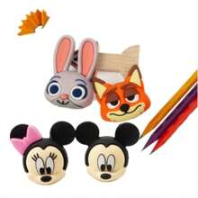 1pc, 12pcs Creative Cartoon Mickey & Rabbit Pencil Sharpeners, Minnie Shaped Student Pencil Sharpener, Learning Supplies & Gift Set School Supplies,Back To School