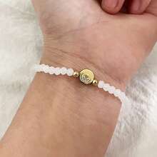 1pc Cut Surface Bead Cross Bracelet Stretch Jewelry Beaded Crystal Bracelets For Women Gift