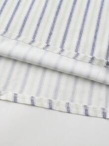 Muslim Men's Thobe Short-Sleeved Striped Styling Hooded Loose Islamic Men's Robe Festive Casual Men's Modern Style Abaya - Beige - View 11