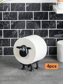 1/2/3/4/5/6/10 Soporte para papel higiénico de oveja - Soporte divertido para papel higiénico de pie para baño - Soporte para papel higiénico de oveja 3D impreso en negro - Almacenamiento divertido para rollo de toallas de papel - Decoración linda para el baño
