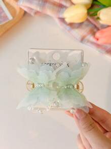 2pcs, New Super Fairy Pearl Butterfly Clipper Side Hairpin Headwear That Won't Damage Your Hair, Princess Hair Accessory On The Forehead With A Bow, Bohemian Faux Pearl Hair Claws For All Four Seasons Hair Clips Hair Jaw Clip Hair Clamps Hair Clutch