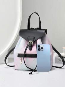 Elegant Fashion Backpack, Gradient Color Multi-Function Large Capacity Handbag Tote Backpack, Stylish Design Multi-Function, New Fashion Women Small Square Bag Handbag Shoulder Bag Versatile Casual Multi-Layer Large Capacity Shoulder Tote Suitable For Outing, Travel, Shopping, New Stylish Women Handbag Shoulder Crossbody Color Blocking Bag Casual Luxury Large Capacity Shoulder Tote Bag