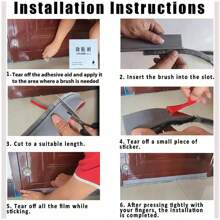 1pcDoor Bottom Seal Strip With Brush, Soundproofing, Insect-Proof, Windproof And Dustproof, Adjustable Door Gap Wind Guard Self-Ad Room Decor Kitchen Decor Bathroom Decor Kitchen Bathroom