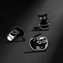 10pcs Zinc Alloy Black Cat Pendant DIY Necklace Earrings Bracelets Accessories Pet Keychain Pendant Charm Jewelry