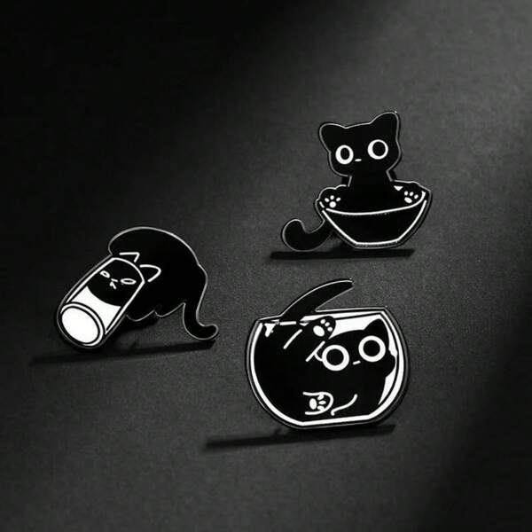 10pcs Zinc Alloy Black Cat Pendant DIY Necklace Earrings Bracelets Accessories Pet Keychain Pendant Charm Jewelry