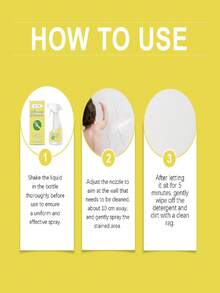 Soluție de curățat pereți - Soluție de curățat pereți pentru baie și duș, Îndepărtare mucegai, Agent de curățare pentru întreținere zilnică (Lot aleatoriu trimis). Esențial pentru casă, Multifuncțional, Potrivit pentru curățarea pereților decorați în casă nouă. Necoroziv, Degresant puternic, Sănătos și... Enzime activate, Enzime biologice cu peroxid de înaltă tehnologie, Curățare rapidă, Fără reziduuri, Curățare temeinică, Ușor de utilizat, Ștergere fără efort, Necoroziv și... Curățare rapidă, Curățare profundă. - Multicolor - Vizualizare 4