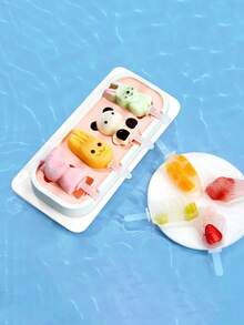 Cartoon Silicone Popsicle Mold - Fun DIY Popsicle & Ice Cream Maker, Snowman/Strawberry/Animal Shaped, Lightweight And Easy To Use