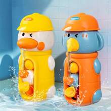 1pc Kids' Bath Toy, Rotating Duck Water Car, Spraying Elephant Shower Toys, Suction Cup Mounted, Summer Baby Bath Toys