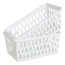 Kit With 06 Multipurpose Laundry Organizer Baskets Black 28x12x6 - 白色 - 查看 4