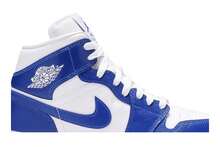 Nike Air Jordan Womens Air Jordan 1 Mid 'Kentucky Blue' (Women's Sizes) White/Hyper Royal/White BQ6472-104 Autumn New - Blue - View 2