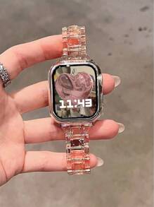 1 Pieza Correa de reloj transparente para mujer con arcoíris, compatible con bandas de de 44mm, 45mm, 46mm, Ultra 49mm, 42mm, 40mm, 38mm, 41mm, correa de repuesto delgada y transparente, compatible con Series 10 Ultra 9 8 SE 7 6 5 4 3 2 1, accesorios de correa de reloj brazalete, compatible con bandas de para smartwatch