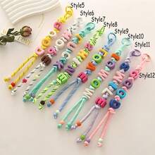 1pc Customized Colorful Braided Bag Charm Name Key Chain Acrylic Letter/Number Beads Gift For Family, Cute, Kawaii, Y2K, Personalized, Unique, Friends, Girlfriend, Anniversaries, Birthdays, Vacation, Travel, Maximalist, Backpack Accessory, Aesthetic - Multicolor - View 9