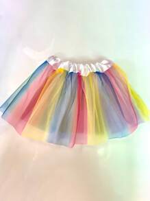 6-lagiger Tüllrock, Regenbogen 30cm Ballettrock, Partykostüm Tüllrock, Karneval Weihnachten Halloween Geschenke, geeignet für Outdoor, Party, Cosplay, Ballett, Laufen, Prinzessinnen-Hochzeit, geeignet für 3-12 Jahre alt
