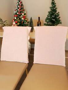 1pc Pink Sequined Table And Chair Cover, Cute Rudolph Image Santa Claus, Snowman, Elk Cartoon Style, Home Party Decorations.,Christmas - Multicolor - View 6