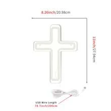 1 Stück USB Neon Kreuz Lampe, dekorative Beleuchtung für Partys, Bars, Schlafzimmer