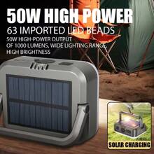 1pc Outdoor Multifunctional Solar Power Bank With Multi-Light Adjustments, Type-C Charging, Mini Waterproof Camping Light