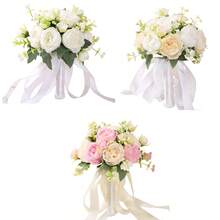 Bridal Bouquet, Elegant Artificial Flower Bouquet Fake Flowers Bouquet Wedding Supplies