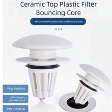 Explosive Pressure Type Basin Drain, Fast Drainage, Anti Clogging, Essential For Lazy People, Kitchen And Bathroom Universal Washbasin, Pressure Drainage Plug, Anti Odor And Insect Proof, No Installation Required, Replace Old Style Jumping Drain Back To School