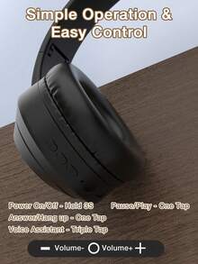 GENAI Wireless Over-Ear Headphones,With Microphone, HiFi Stereo Foldable Lightweight Headset, Volume Control Stereo 3.5mm Wire Headset For Deep Bass For Home Office Cellphone PC Ect. - Multicolor - View 6