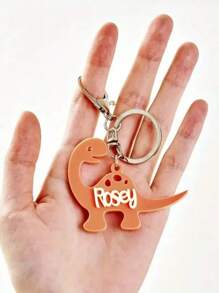 Custom Acrylic Dinosaur Alphabet Keychain - Personalized Name Letter Charm With Metal Ring - Elegant 3D Keyring For Bags, Backpacks, Keys - Ideal Back-To-School, Halloween, Gift Back To School Winter Gift Ideas Boy Girl Valentine's Day