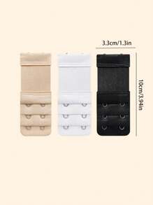 3 Pcs Elastic Bra Extenders, Women's Lingerie Hook Strap Extenders (2 Hooks/3 Hooks), Extender Bra Hooks (For Bras/Wireless Bras), Women's Underwear Accessories, Suitable For Travel, Sports, Outdoor, Belts Summer Cooling,Beach,Travel
