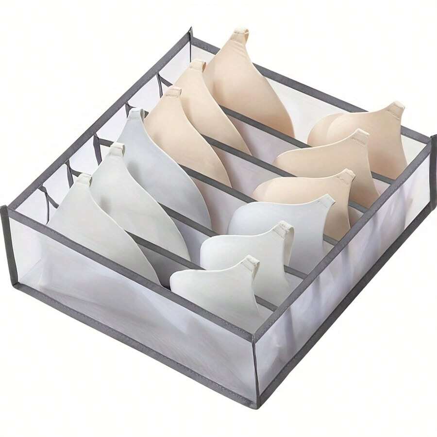 1pc 6-Grid Large Capacity Multi-Function Underwear Storage Box