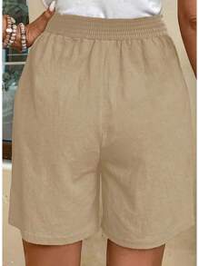 Womens Plus Size Shorts Casual Elastic Waist Drawstring Comfy Lightweight Summer Shorts With Pockets(1X-5X)