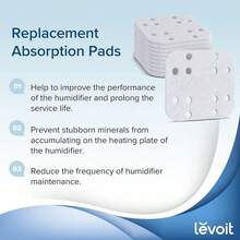 LEVOIT Humidifier Replacement Filters 10-Pack, Mineral Absorption Pad,Compatible With LV600S,LV600HH,OasisMist450S,Capture Fine Particles In Water Tank To Improve Humidification Efficiency,White,18x24 - White - View 3