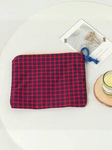 这款时尚简约的紫色格子可爱少女风便携收纳包可用作化妆包、洗漱包或手拿包，适合返校季、学校用品、铅笔盒、铅笔袋等。 - 彩色 - 查看 16