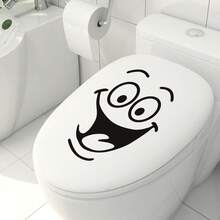 SUPSTICKER 1 件黑色透明马桶贴纸浴室可爱创意标志自粘防水防潮马桶贴纸、贴纸、墙贴花、乙烯基贴花用于家居装饰、春季装饰品让您的家焕然一新、拉玛装饰贴纸