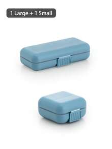 1/2个装便携式迷你药盒 - 密封防尘药品储存盒，适合户外、办公室、旅行，小型翻盖药盒，透明盖设计，双层密封旅行药盒，方便日常药物管理，可拆卸盖子方便清洁，尺寸小巧，类似耳机，便于携带，旅行必备，是送给家人、朋友和老师的理想礼物。