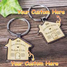 Personalized Home Sweet Home Couples Keyring, Personalised House Warming Key Chain, Moving House Gift, New Home Keyrings, His & Hers Homeowner